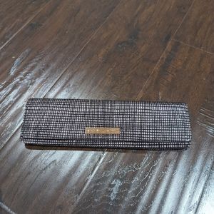 Metallic Glittery MAC Cosmetics Long Pale Pink Checkered Clutch